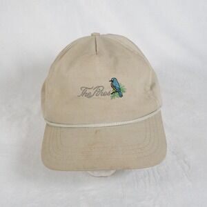 Vintage The Pines‎ Duckster Tan Bluebird Embroidered Baseball Cap Rope Golf Y2K